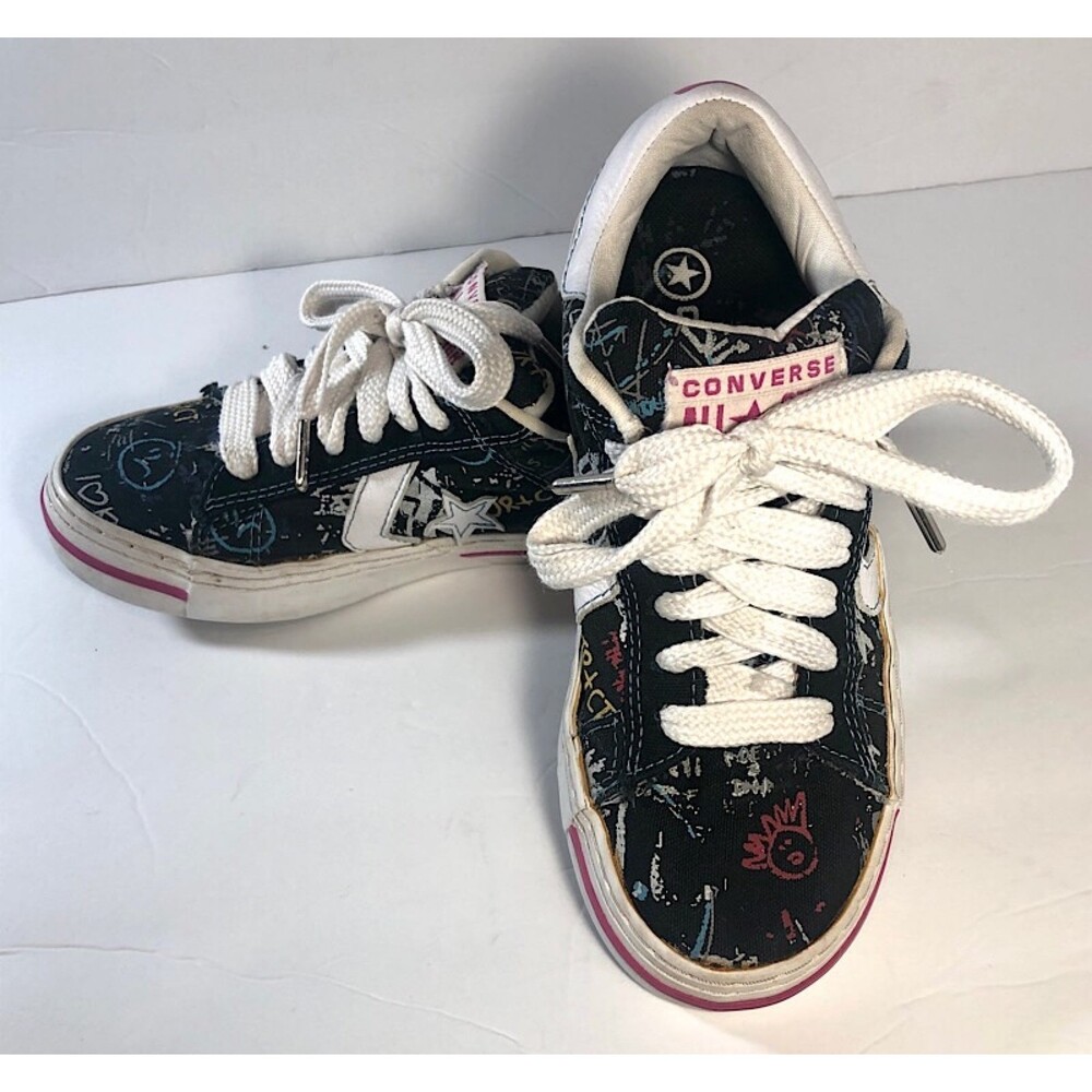 Converse Graffiti US Men Size 5,Wom 7Black w/pink Street Art -Unisex